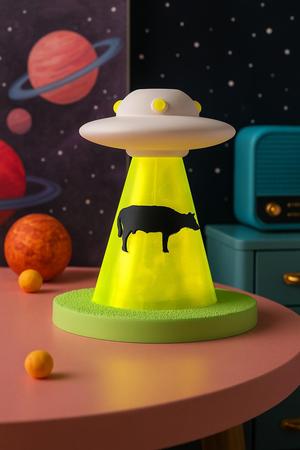 UFO Vase with Cow Abduction Scene – Funny Space Home Decor