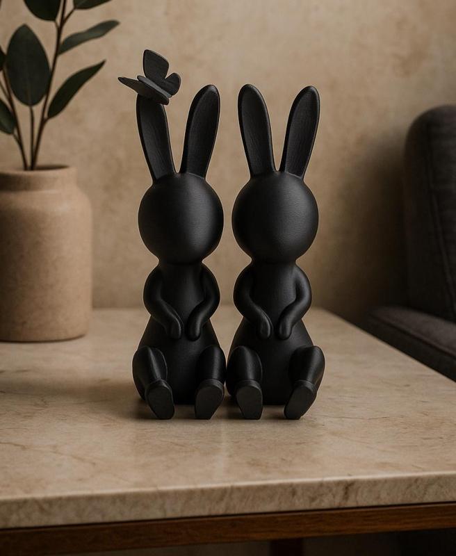 Charming Bunny Moment Sculpture - Animal Art