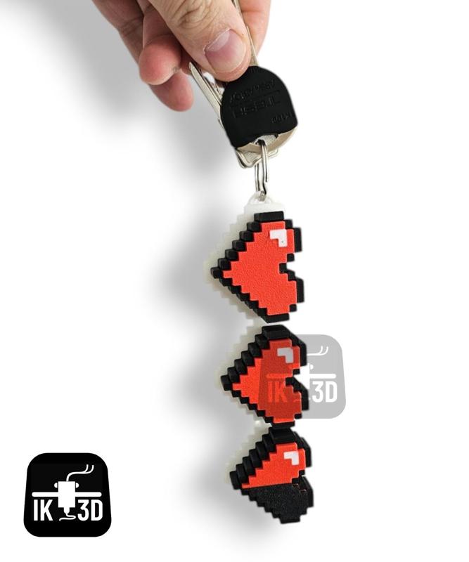 8-Bit Heart Clicker Fidget Toy / Keychain / Set / Multiparts and Multicolor