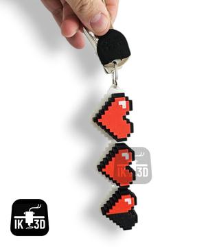 8-Bit Heart Clicker Fidget Toy / Keychain / Set / Multiparts and Multicolor