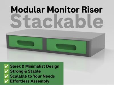 Modular Monitor Riser with Drawer (Customizable)