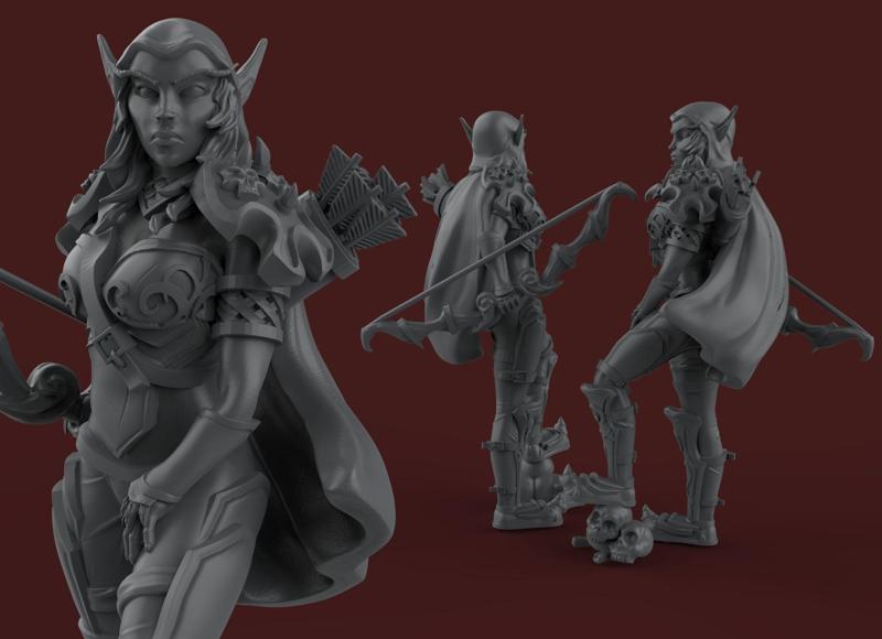 Sylvana female figure in armor and holding sword