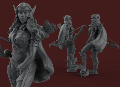 Sylvana female figure in armor and holding sword
