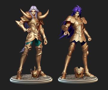 Saint Seiya Pack 2 - Saga Gemini and Mu Aries 3D Model Collection