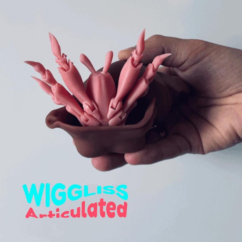 WIGGLISS - hermit crab / articulated toy / 3D model print / sla / pla / STL / OBJ