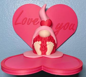Valentine's Day Rose Beard Gnome Wall Shelf