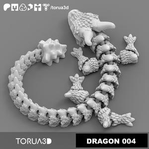 Articulated Dragon 004 - Print in place - No supports - 3mf - STL
