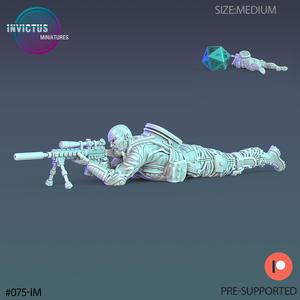 Soldier Squad Sniper Aiming / Space Officer / Cyberpunk Warrior / Invasion Army / Trooper Attack / Sci-Fi Encounter