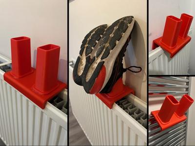 Radiator shoe drying rack