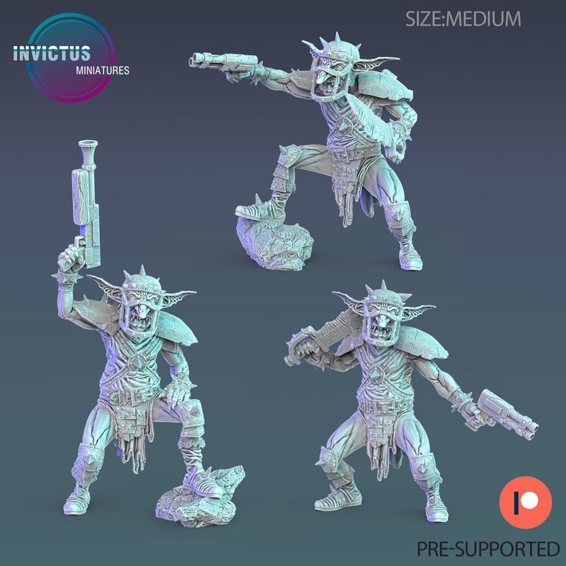 Space Goblin Set / Warship Soldier / Goblinoid Space Warrior / Alien Base Headhunter / Cyberpunk Ogre / Cosmic Invasion Army / Green Skin Steampunk / Sci-Fi Encounter