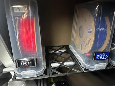 RepRack Shelf for filament cereal dry box   
