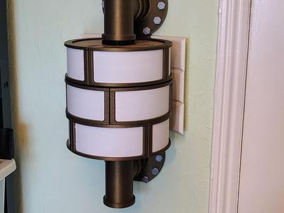 Recycled Spool Modular Industrial Style LED Lamp