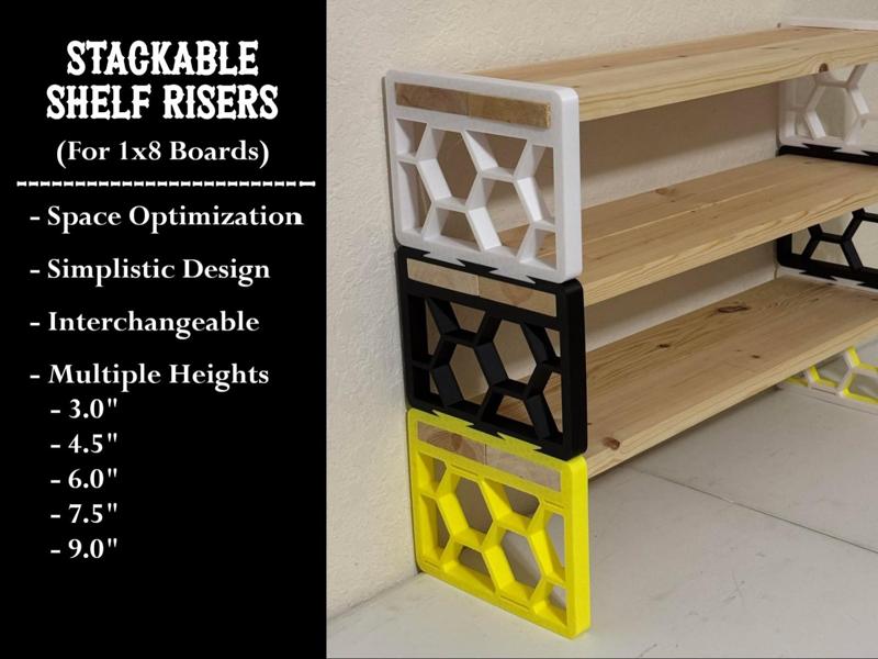 Stackable Risers for 1x8 Boards