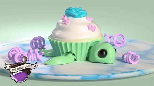 Spring Turtle Cupcake - Nesting season- Fidget toy