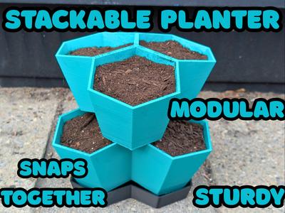 Three Pot Stackable Planter - Tiered and Modular 