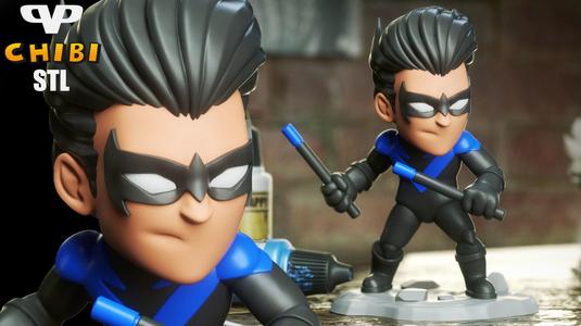 Nightwing Chibi STL for 3D Printing ChibiSTL 3DXM