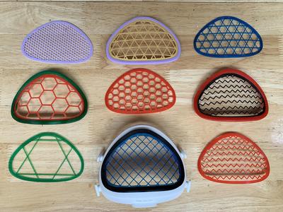 NEW VERSION !! Snap-in cover for Flo-Mask: Separate Ring and Insert for infill variations