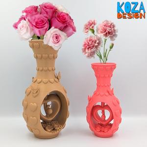 THE HEARTS AND FLOWERS VASE AND A CUTE SNAIL, printed in place without supports