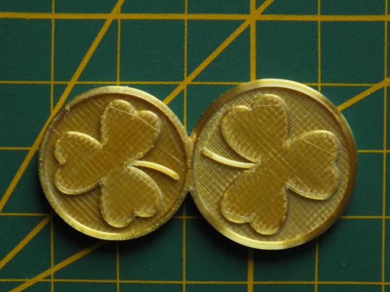 Shamrock Clover Coin Token Jeton €1and €2 size