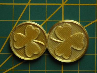 Shamrock Clover Coin Token Jeton €1and €2 size