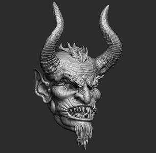 Krampus Mask model for 3D printing