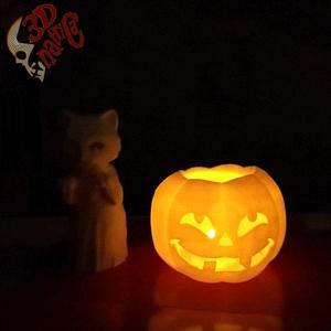 SCARED CAT GHOST, a led pumpkin lamp, Halloween