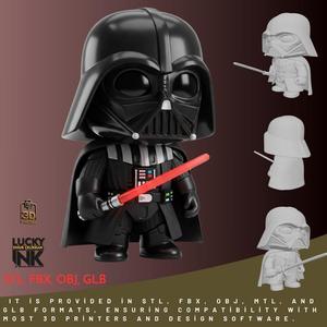 Mini Hero Darth Vader Style Figure 3D Printable STL FBX OBJ GLB