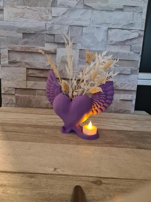 Heart Vase with wings decoration