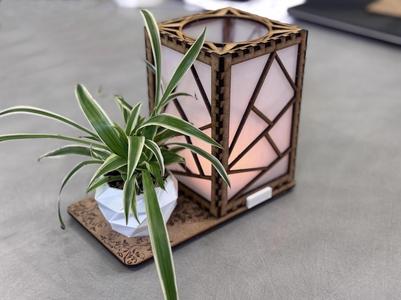 Photophore + laser-cut stand, vase and feet in 3D printing (complete file)