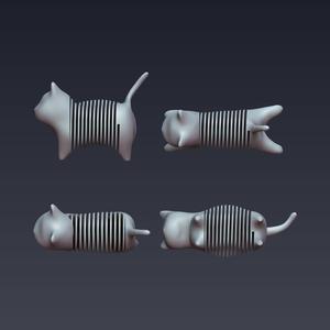 Spring Cat 3D Model Set  Flexible and Fun