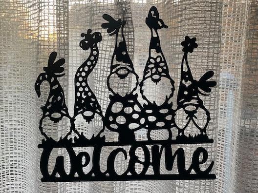 Christmas Window Wallart Door Sign Gnome Family V6