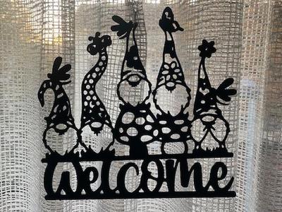Christmas Window Wallart Door Sign Gnome Family V6