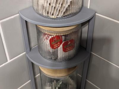 Corner jar shelf