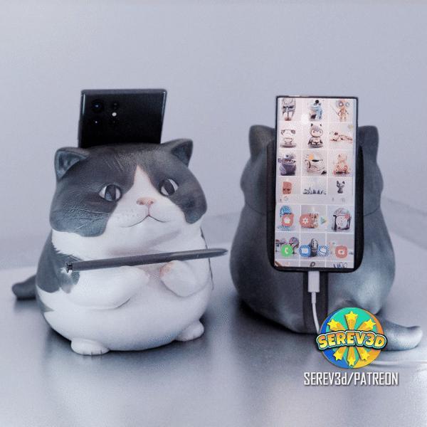 Cat Phone stand/phone holder - cable organizer