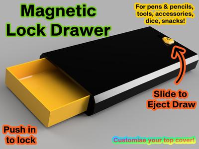 Magnetic Lock Drawer Pencil Case - School and Work