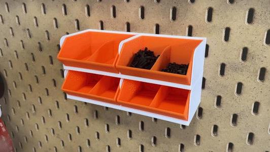 Modular small parts storage IKEA SKADIS tray
