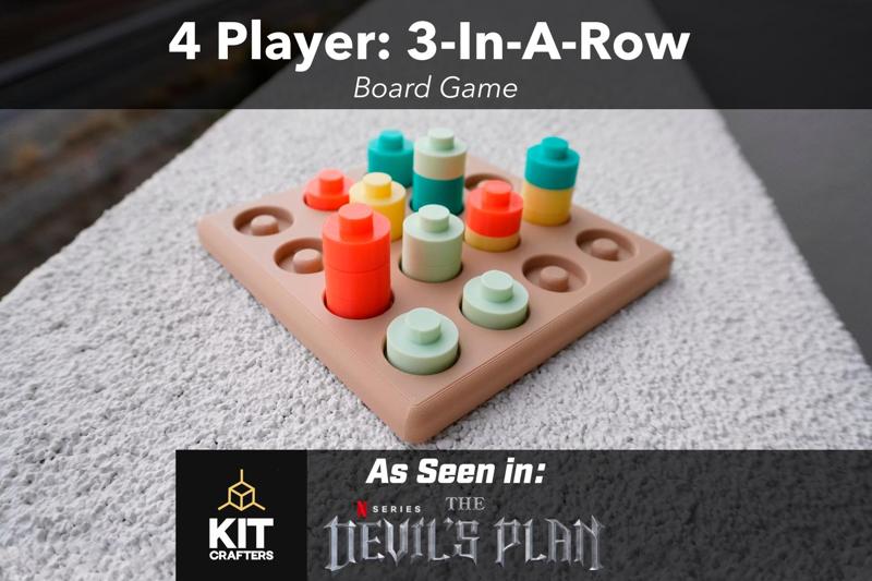 4 Player: 3-In-A-Row - Board Game