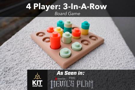 4 Player: 3-In-A-Row - Board Game