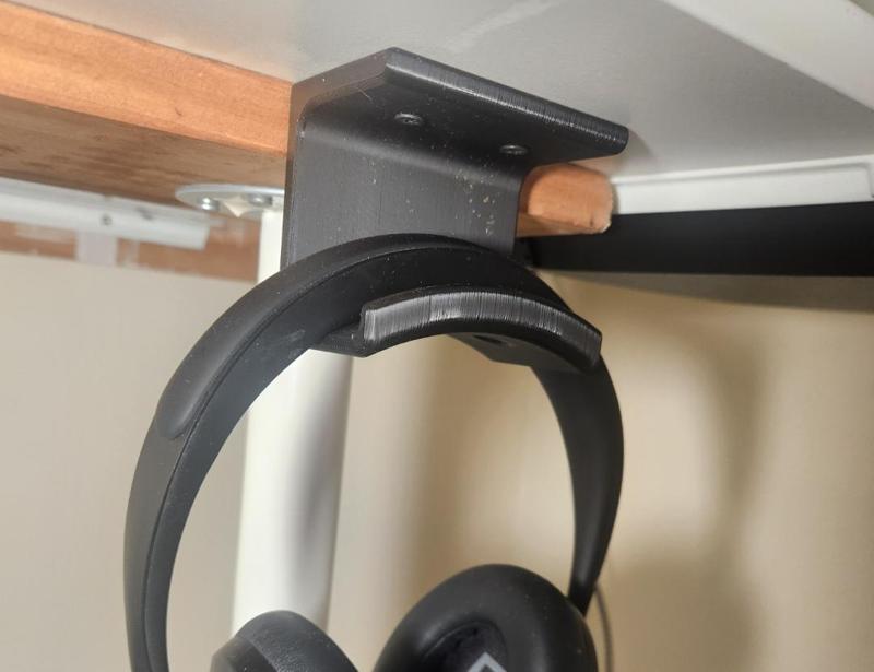Under desk headphone holder