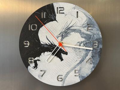 wall / desk clock Dragons in Fight