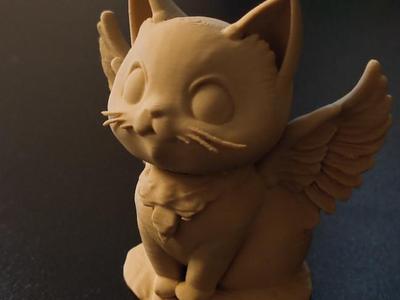 Winged Cat 3D Model – Cute Fantasy Kitty Figure