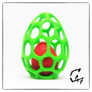 Egg in Egg cage - two colors with single extruder