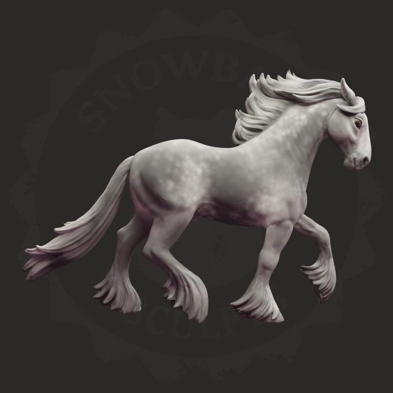 Trotting Draught Horse Stallion Model
