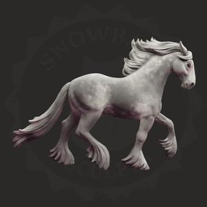 Trotting Draught Horse Stallion Model