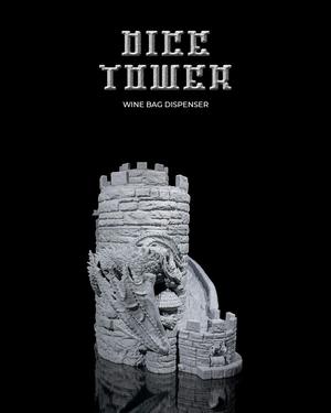 Dice Tower Wine Bag Dispenser