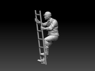 builder soldiers climbing ladders