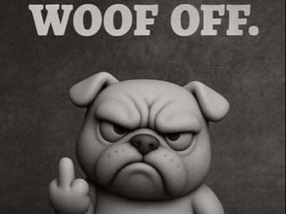 Middle Paw – The Rude Dog Figurine