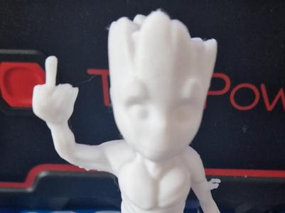 Groot giving the middle finger