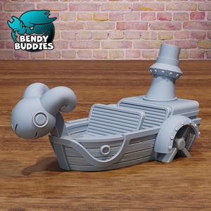 Sunny Ship Dock System Merry Boat / Manga Sailing Vessel / Anime Pirate Steam Engine / Wooden Small Boat / Sea Warship / Thousand Ocean War Boat / Collectible Figure / Decoration Statue