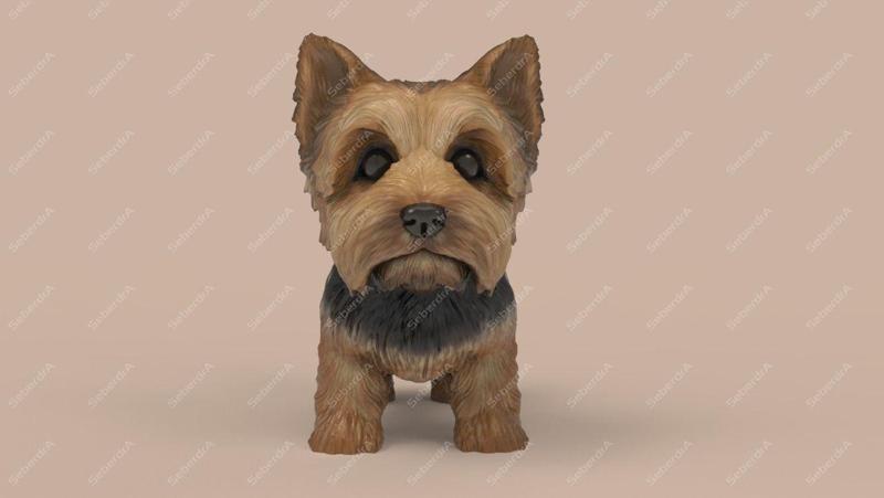 Cute Puppy Yorkshire Terrier STL and VRML